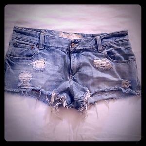 Abercrombie & Fitch Distressed Jean Shorts